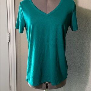 Nike Teal V-Neck Short Sleeve Tee Medium